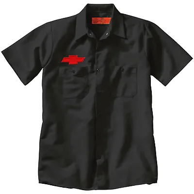 CHEVROLET CHEVY Embroidered PATCH + Mechanic WORK SHIRT Auto Gas Oil Petroliana  • $29.99