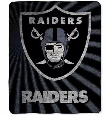 NFL Oakland Raiders 100% Super Soft Sherpa Throw Blanket Large 50  X 60  • $43.07
