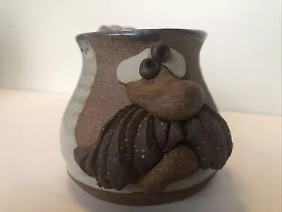 Ugly Face Mustache Mug Mahon Stoneware Signed And Initialed By Artist • $15.95