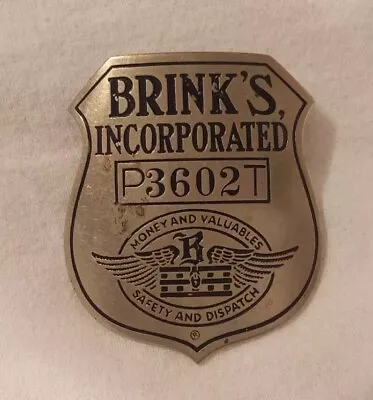 Vintage Old Defunct BRINK'S Metal Sheld Employee Hat Badge With Eagle Wings • $25.50