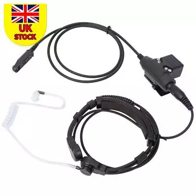 Walkie Talkie Mic U94 PTT Neck Throat Mic Earpiece Radio Nato Tactical Headset D • £29.50