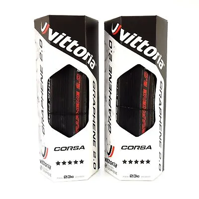 Vittoria Corsa G2.0 Competition 700 X 23C Full Black  Road Bike Folding Tire • $51.21