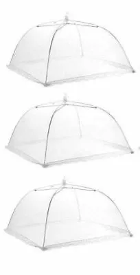 Lot 3 Pk Pop-Up Outdoor Food Cover Umbrellas 17” Mesh Tent Protector BBQ Picnics • $12.50