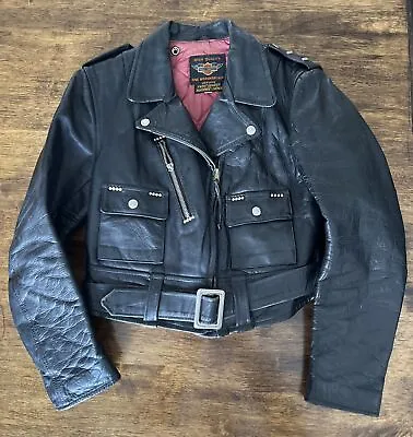 VTG 1950s Harley Davidson Leather Motorcycle Jacket Super Nice Women’s Small S • $1350