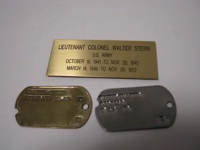 2 World War II / Vietnam War Dog Tags With Identifying Metal Plate • $24