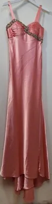 Dave And Johnny Light Pink Sequinned Full Length Straps Dress Size S • £19.99