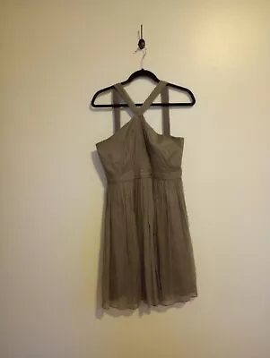 J.Crew Womens Gray Sinclair Cocktail Bridesmaid Mob Dress Formal Sleeveless Silk • $48