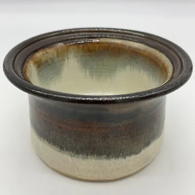 $24.95 • Buy Studio Art Pottery Ceramic Bowl 4” White Brown Wheel Thrown Artist Signed OOAK