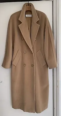 MAX MARA 101801 Cashmere Wool Camel Icon Coat Double Breasted Excellent Cond • $378.98