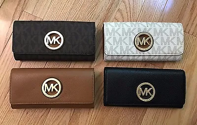 NWT MICHAEL KORS MK Signature Fulton Flap Continental Wallet  • $79