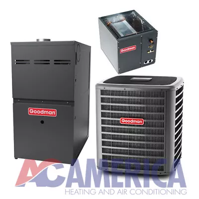 3.5 Ton Gas Furnace Split 100K Btu 80% Goodman GSX140421 GM9S801005CN CAPF3642C6 • $3389