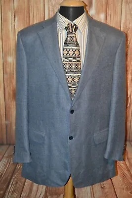 Canali Men's Linen Wool Light Blue 2 Front Button Sports Coat Size 44L • $127.50