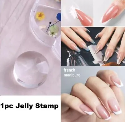 Clear Silicone Nail Stamper French Manicure Visible Body Jelly Nails Art DIY • £3.25