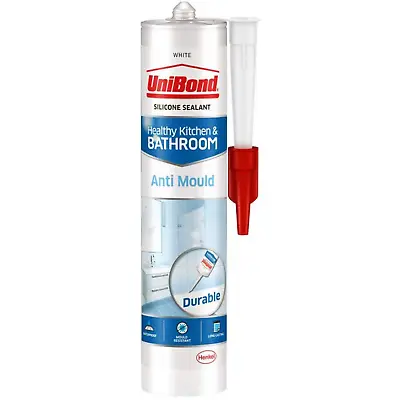 Unibond  Silicone Sealant Anti Mould Unibond For Mould Kitchen & Bathroom White • £11.99