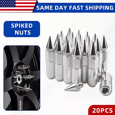 Cap Spiked Racing Wheel Lug Nuts 20PCS M12 X 1.5mm 60mm Arrow Style • $33.23