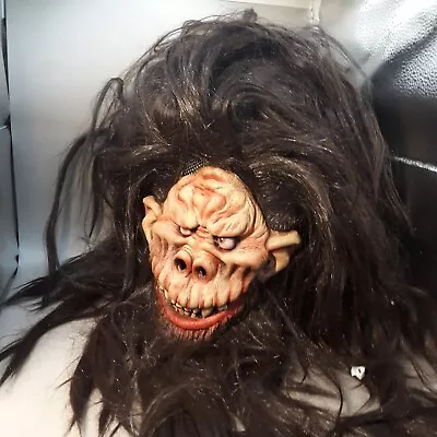 Vintage Halloween Mask Paper Magic Group Monster Mask 2003 Troll Goblin  W Hair • $20.99