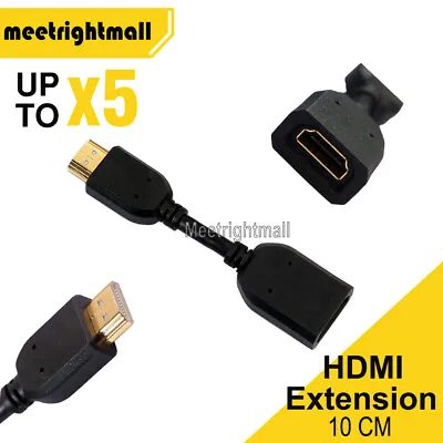 10cm Short HDMI Extension Cable Adjustable Male To Female Lead Adapter Converter • $4.95