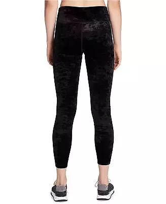 Calvin Klein Womens Performance Crushed Velvet Cropped Legging X-Small Black • $47.20