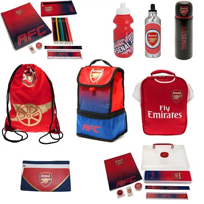 Arsenal FC Back To School Gym Bag Lunch Bag Bottle Child Boys Girls • £6.48