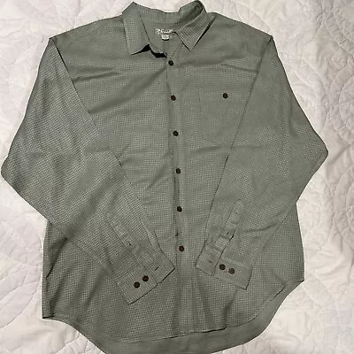 Tommy Bahama Men’s XL 100% Silk Long Sleeve Button Down Shirt Green  • $25