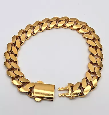 22ct Yellow Gold Curb Gents / Mens Bracelet 7.5'' Inches 916 • £2750