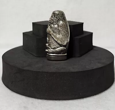 Vintage Silver Metal Vesta Monkey Ape Pipe Smoking Match Safe Holder • $19.38