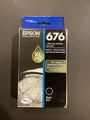 GENUINE EPSON 676XL Ink Cartridge - Black T676XL120 Exp 4/2023 • $24.95