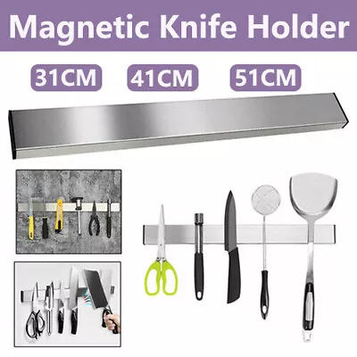 31/41/51cm Stainless Steel Magnetic Rack Knife Holder Tool Shelf Magnet • $15.98