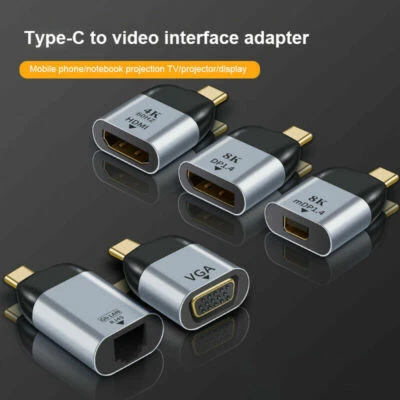 $12.99 • Buy 4K 60Hz USB-C Adapter Type-C To Hdmi/Vga/DP/RJ45/mini DP HD Vdeo Converter NEW
