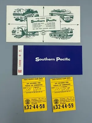 1960s SOUTHERN PACIFIC Railroad Train TICKET Cover & Envelope VINTAGE • $14