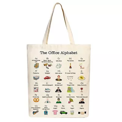 The Office Alphabet Tote Bag The Office Tv Show Merchandise Office Fans Kitchen • $63.91