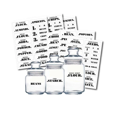 £2.88 • Buy 6 Sheet Clear Kitchen Pantry Stickers Waterproof Storage Jar Marking Labels Sign