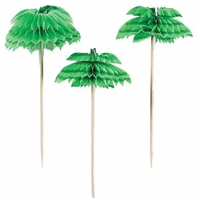 £2.99 • Buy Palm Tree Cocktail Umbrella Tropical Hawaiian Food Drink Buffet Party Pick X 12