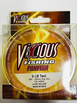 Vicious Panfish HI-VIS Yellow 6Lb Test Fishing Line 330 Yards • $9.99