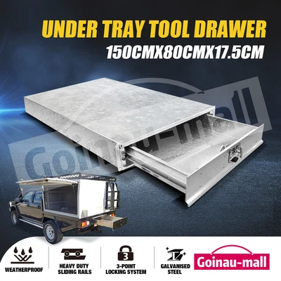 $699.39 • Buy Steel Under Tray Tool Box Trundle Roller Drawer Toolbox Lock Ute Truck Trailer