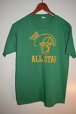 Basketball All Star Vtg Soft Thin 80s T Shirt Green 50/50 Usa Made S/M • $6