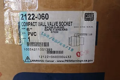 Spears 2122-060 - 6  Schedule 80 PVC Ball Valve Socket (SxS) EPDM ORings - NEW • $280