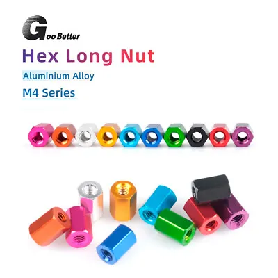 M4 Aluminum Alloy Hex Threaded Standoff Spacer Sleeve Rod Long Nuts Connector • £2.06