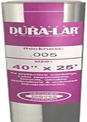 Dura-Lar Clear 25’ Roll – Ultra 005” Film Acetate Alternative Glossy Surface F • $70.99