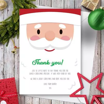 £4.99 • Buy 10 Personalised Childrens Christmas Thank You Cards Letters Cute Santa
