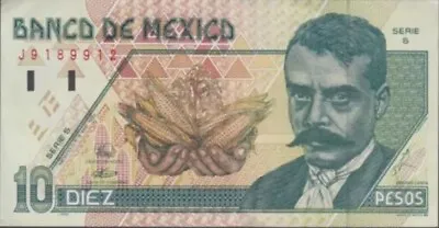 Mexico Banknote 10 Pesos. Mexican 10 Peso 1994 UNC Bill. Single 10 Peso Note • $58.88