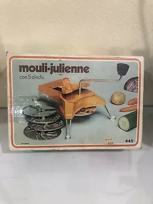 Vintage 70s Moulinex 445 Mouli-Julienne 5 Disc Slicer Shredder Grater France Box • $30