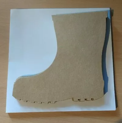 Craftwork Cards - 5 Shaped Card Blanks & Envelopes - Kraft - Wellies - 13cm • £5