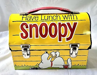 Vintage Metal Snoopy Dome Doghouse Lunch Box 1969  No Thermos • $94.50