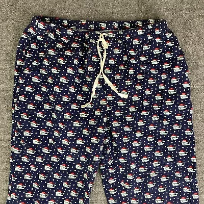 Vineyard Vines Lounge Pants Mens L Blue Pajama Bottoms Santa Bay Drawstring • $4.88