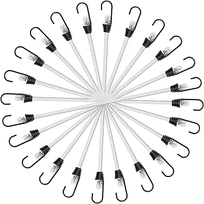 9 Inch Mini Short White Bungee Cords With Hooks 12 Pcs • $15.41