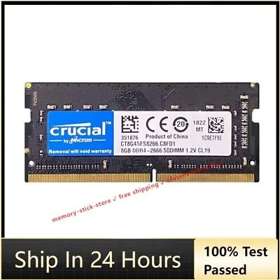 Crucial DDR3 DDR4 RAM 4GB 8GB 16GB 1600 2400 2666MHZ Memory RAM Laptop NoteBook • $26