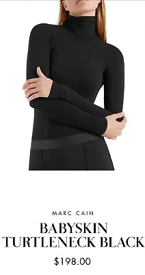 NWOT Marc Cain BabySkin Turtleneck Black Women's SIZE 5 MSRP $198.00 • $69.99