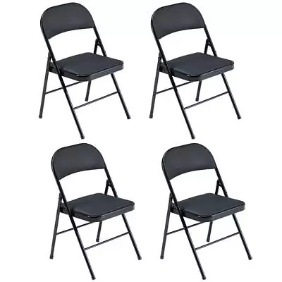 4 Pack Folding Chair Commercial Event Wedding Party Meeting Office Padded Seat • $63.99