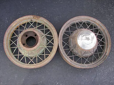 Vintage 1932 Ford 16  Set Of 2 Wire Spoke Wheels Original • $100